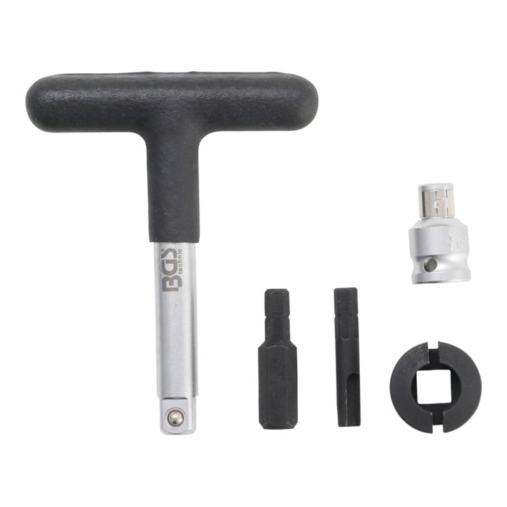 Jeu de clés universelles de service d’huile pour bouchons de vidange d’huile en matière plastique 6,3 mm (1/4") / 10 mm (3/8") 5 pièces BGS