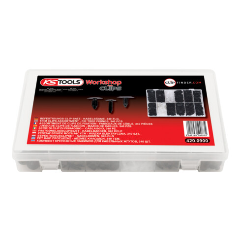 Jeu de clips de fixation - faisceaux de câbles, 340 pcs