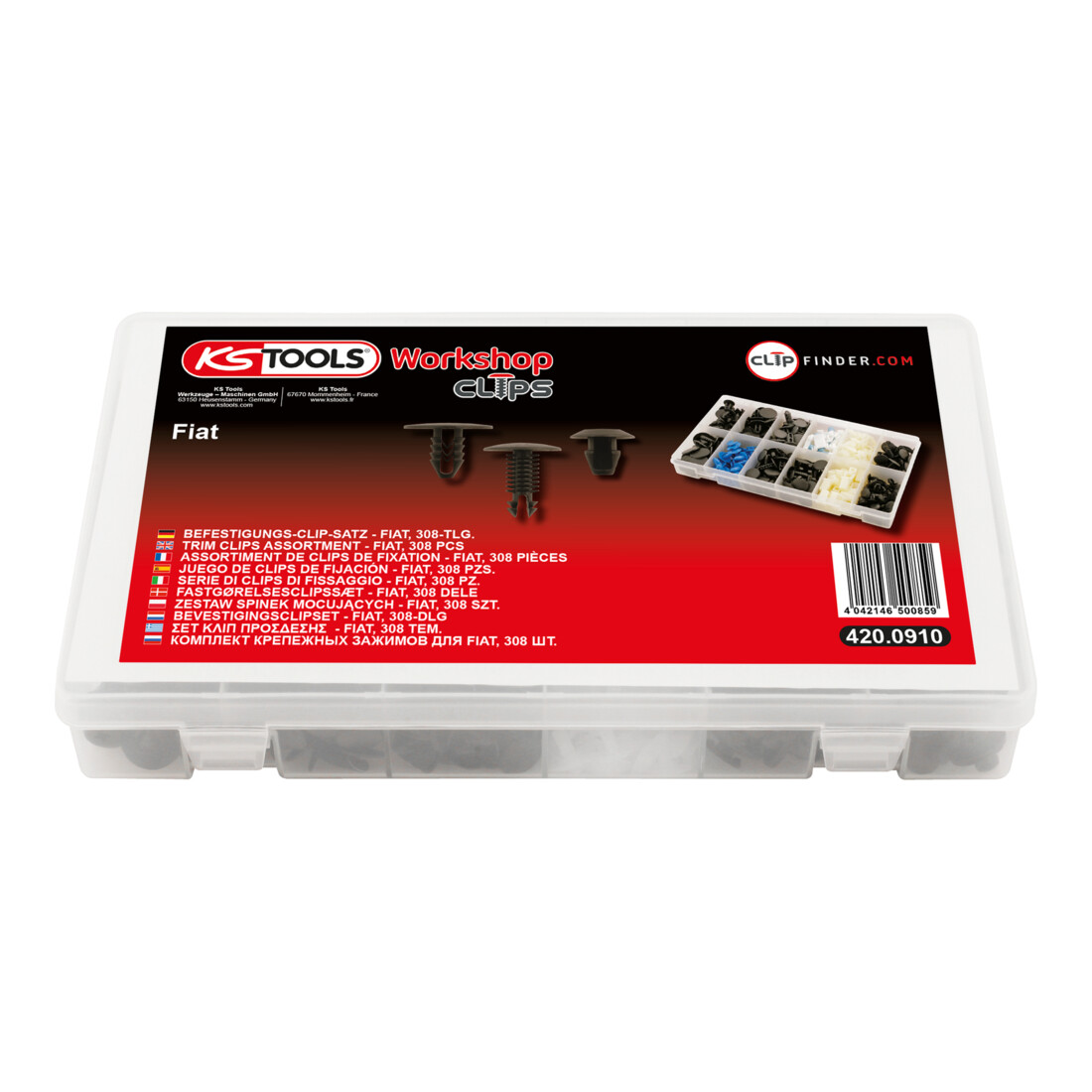 Jeu de clips de fixation - Fiat, 308 pcs