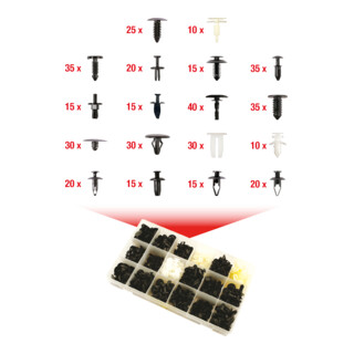 Jeu de clips de fixation - Ford, 415 pcs