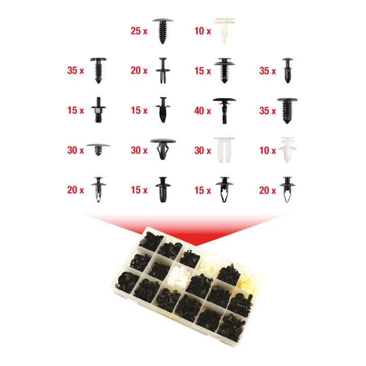 Jeu de clips de fixation - Ford, 415 pcs