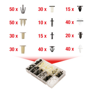 Jeu de clips de fixation - Mitsubishi, 370 pcs