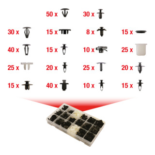 Jeu de clips de fixation - Nissan, 408 pcs