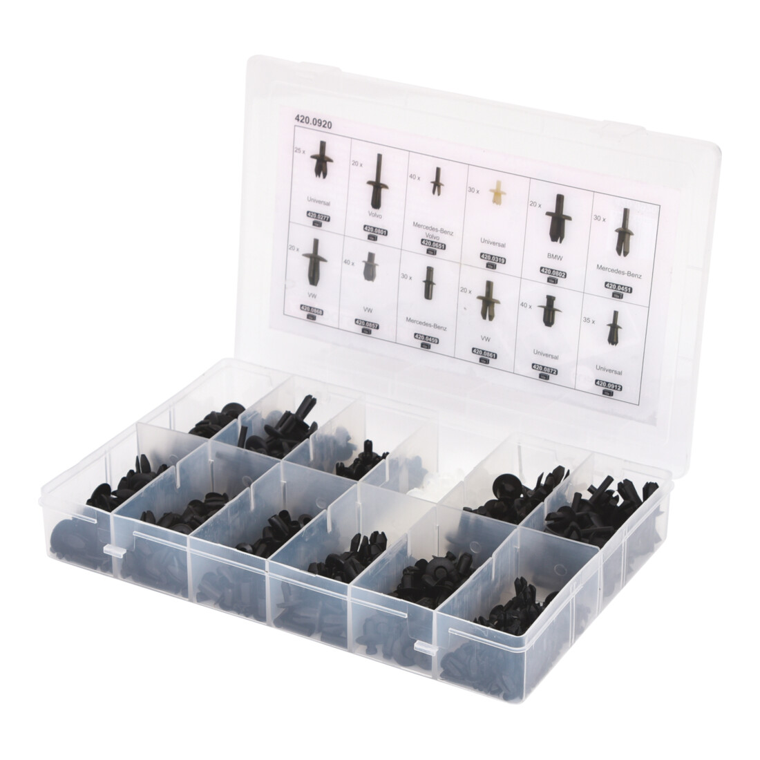 Jeu de clips de fixation - rivets de détection, 350 pcs