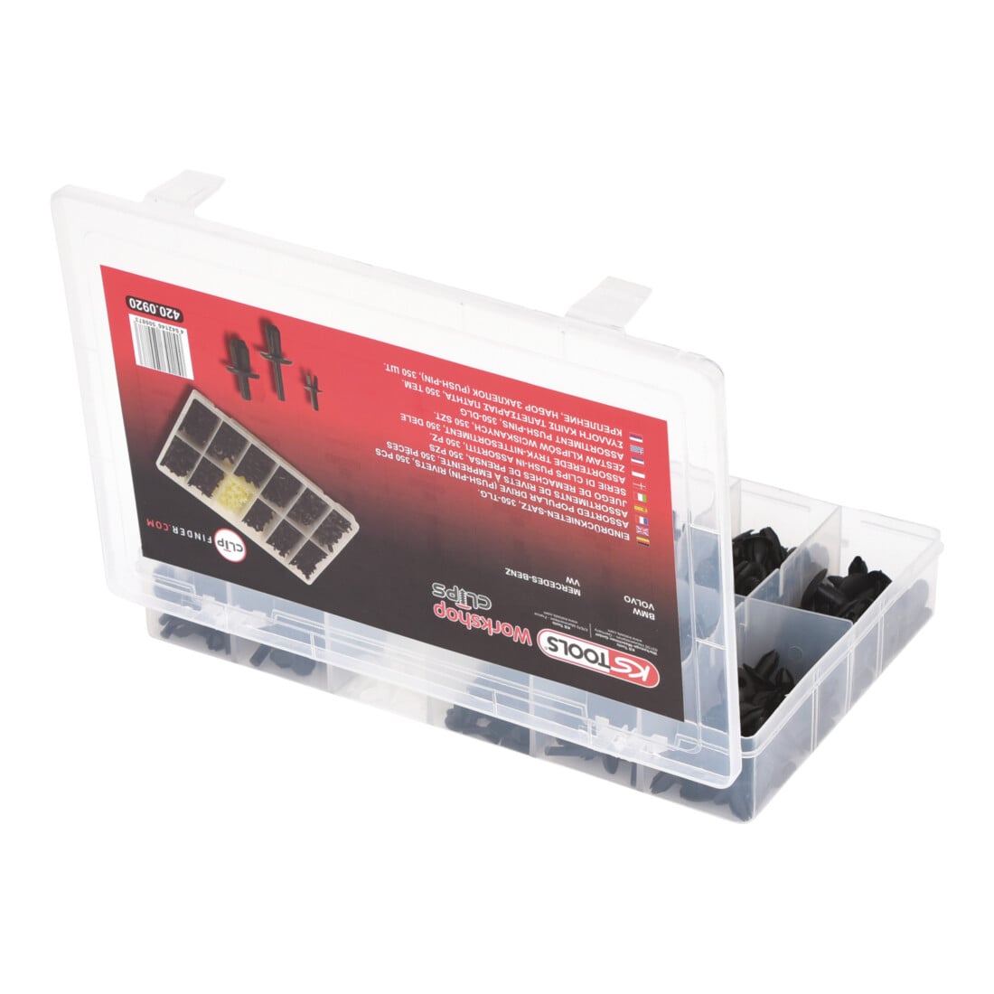Jeu de clips de fixation - rivets de détection, 350 pcs