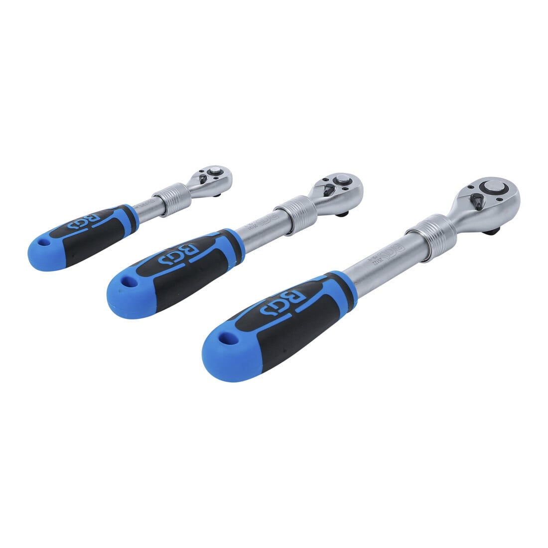 Jeu de cliquets extensible BGS, 6,3 mm (1/4") - 10 mm (3/8") - 12,5 mm (1/2"), 3 pièces