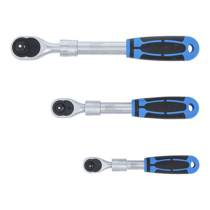 Jeu de cliquets extensible BGS, 6,3 mm (1/4") - 10 mm (3/8") - 12,5 mm (1/2"), 3 pièces