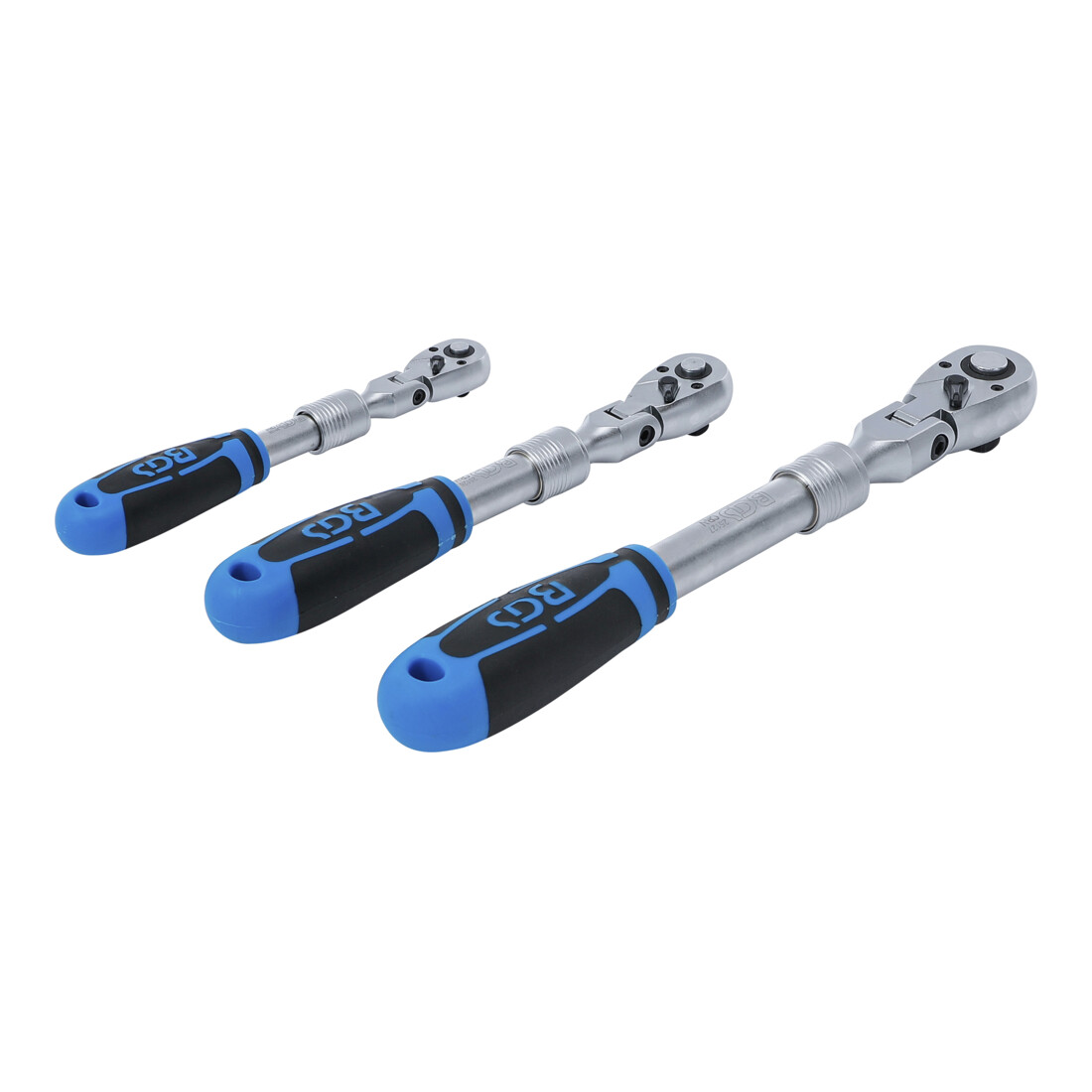Jeu de cliquets réversible extensible BGS, inclinable, 3 pièces