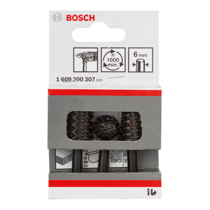 Jeu de couteaux à main levée Bosch 6 mm queue en 3 parties 16 - 16 - 16 -7 mm