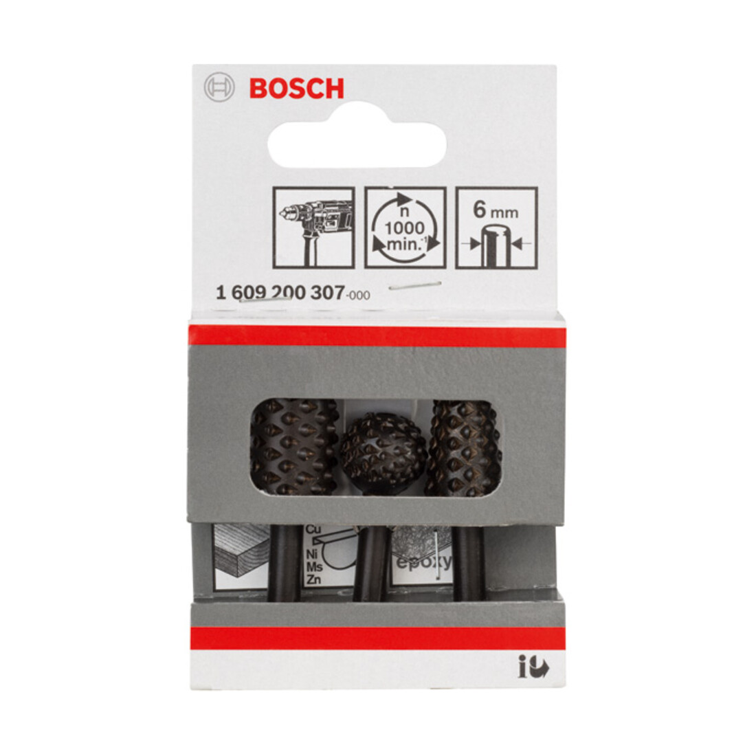 Jeu de couteaux à main levée Bosch 6 mm queue en 3 parties 16 - 16 - 16 -7 mm