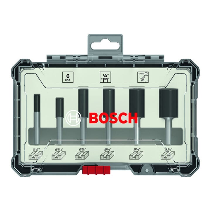 Jeu de couteaux à rainurer Bosch 1/4" tige 6 pièces