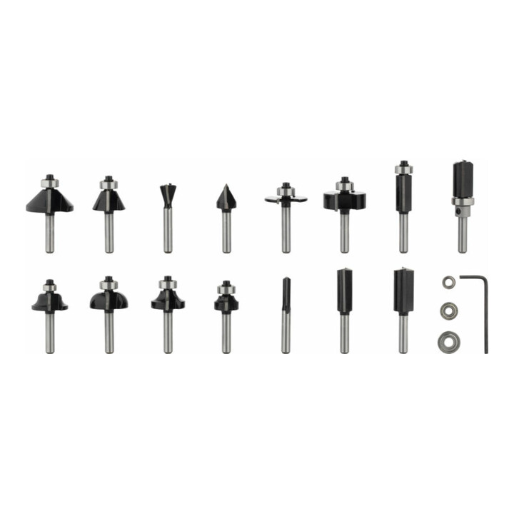 Jeu de couteaux Bosch 1/4" queue 15 pièces
