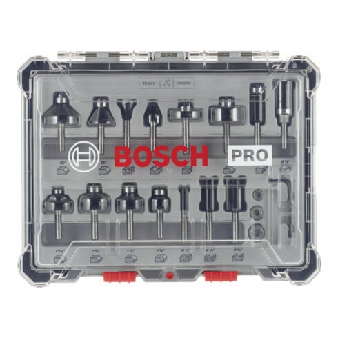 Jeu de couteaux Bosch 1/4" queue 15 pièces