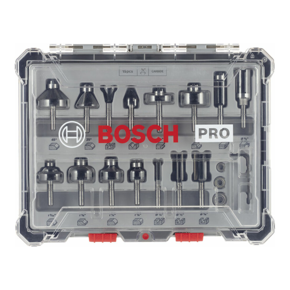 Jeu de couteaux Bosch 1/4" queue 15 pièces