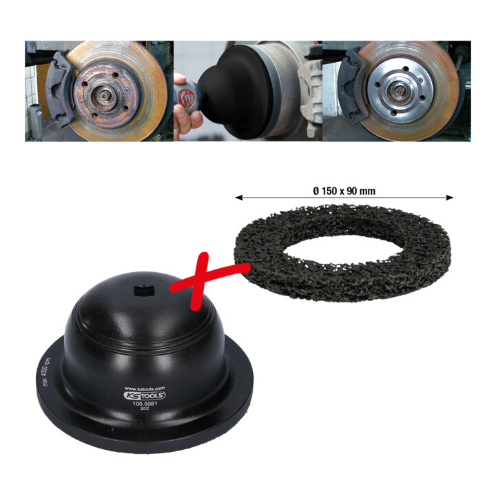 Jeu de disques à poncer en aluminium KS Tools pour moyeux Ø 150 mm, Ø intérieur 90 mm, 2 pcs