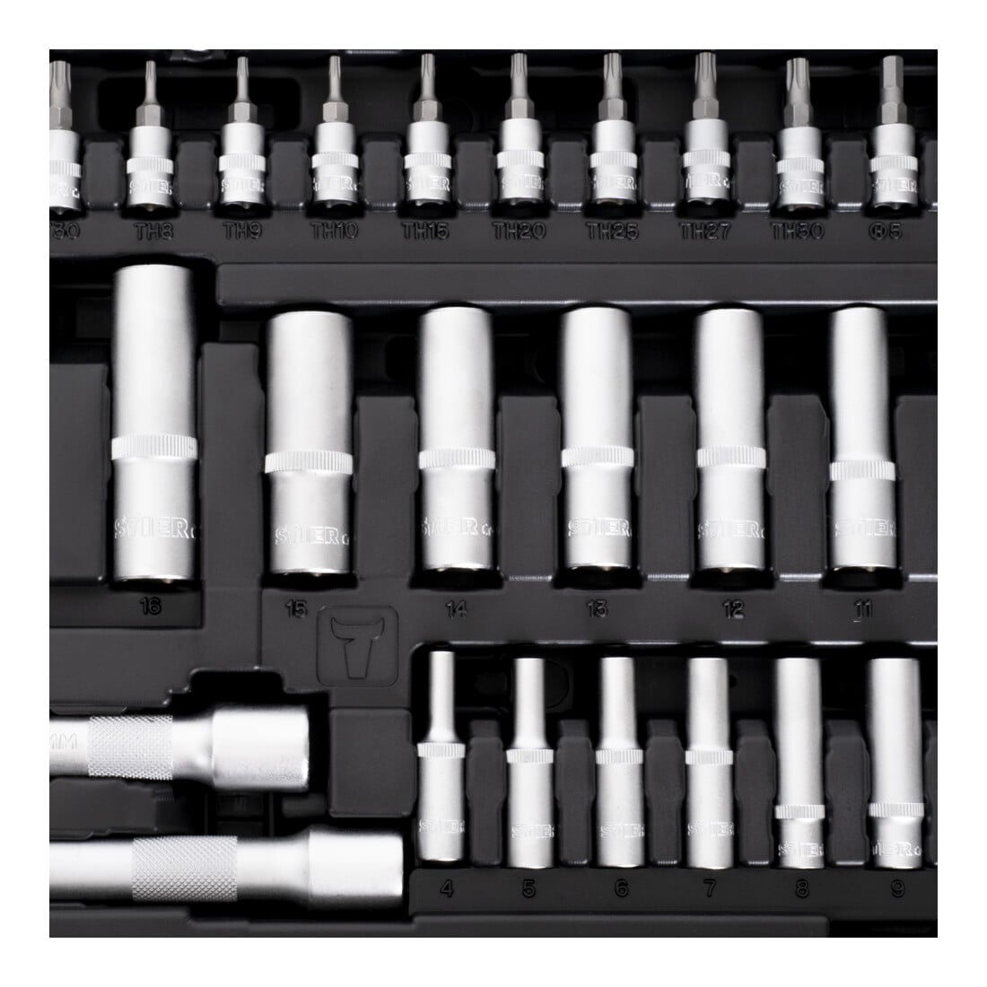Jeu de douilles 1/4" 3/8" 1/2" STIER, 179 pièces