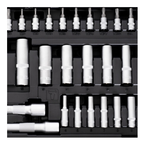 Jeu de douilles 1/4" 3/8" 1/2" STIER, 179 pièces