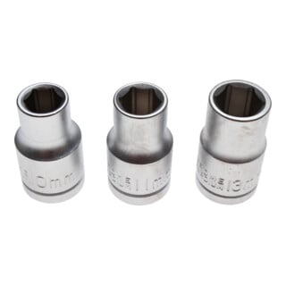 Jeu de douilles | 12,5 mm (1/2") | 10 - 11 - 13 mm | 3 pièces BGS Do it yourself