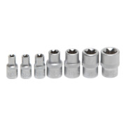 Jeu de Douilles 6,3 mm (1/4") + 10 mm (3/8") E6 - E16 7 pièces BGS-3