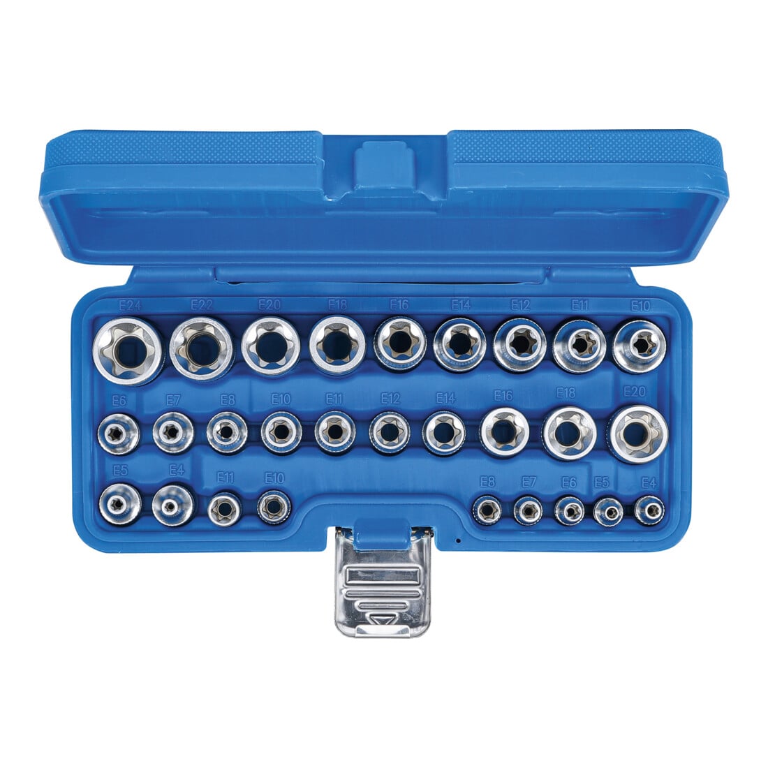 Jeu de Douilles 6,3 mm 1/4" / 12,5 mm (1/2") E4 - E24 28 pièces BGS