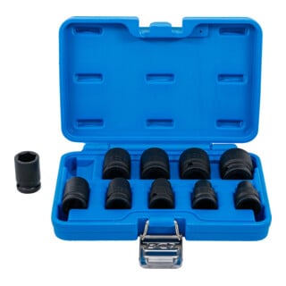 Jeu de douilles à choc Blum, six pans, profondes, 12,5 mm (1/2"), 3/8 - 15/16", en pouce, 10 pièces