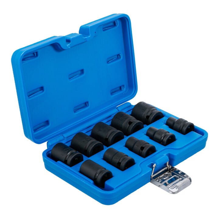 Jeu de douilles à choc Blum, six pans, profondes, 12,5 mm (1/2"), 3/8 - 15/16", en pouce, 10 pièces