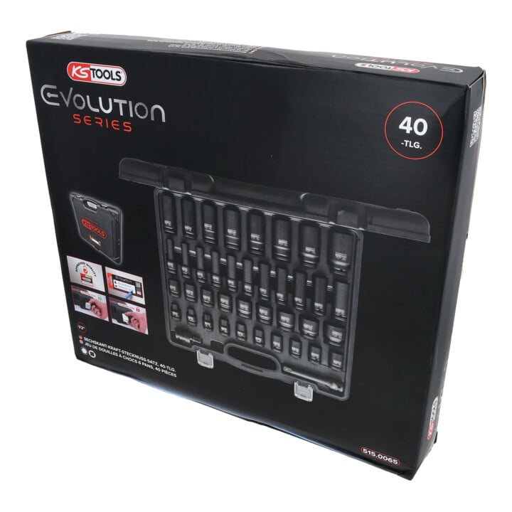 Jeu de douilles à chocs 1/2" 6 pans KS Tools, 40 pcs