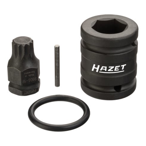 Jeu de douilles à chocs 2549-18/4 ∙ Carré creux 20 mm (3/4 pouce) ∙ Profil denture multiple intérieur XZN ∙ Nombre d'outils : 4 HAZET