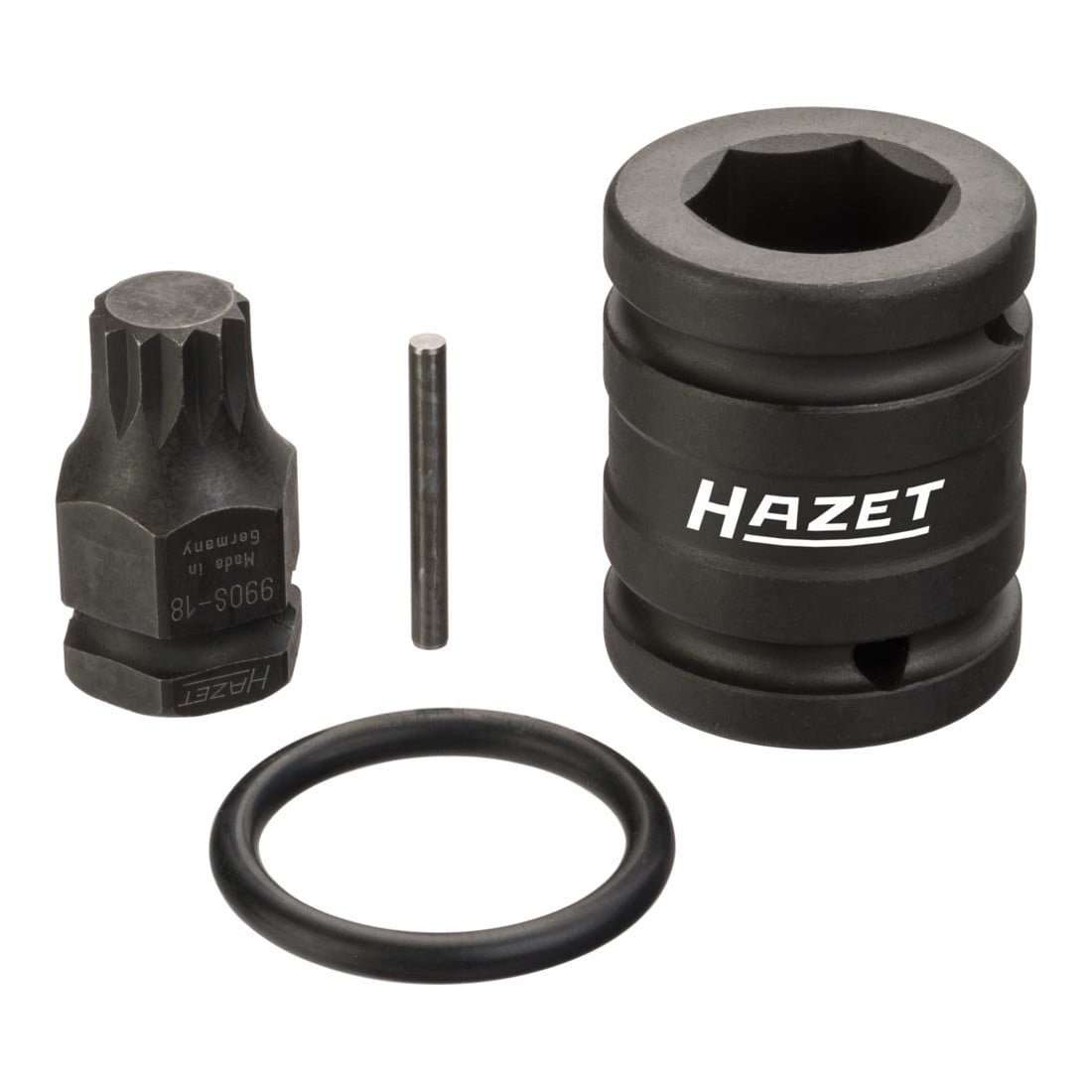 Jeu de douilles à chocs 2549-18/4 ∙ Carré creux 20 mm (3/4 pouce) ∙ Profil denture multiple intérieur XZN ∙ Nombre d'outils : 4 HAZET