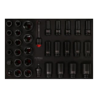 Jeu de douilles à chocs 3/4" dans insert en mousse, 33 pcs KS Tools