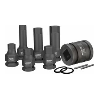 Jeu de douilles à chocs 985S/11 ∙ Carré creux 12,5 mm (1/2 pouce) ∙ Profil à 6 pans intérieurs ∙ 14 ∙ 17 ∙ 19 HAZET
