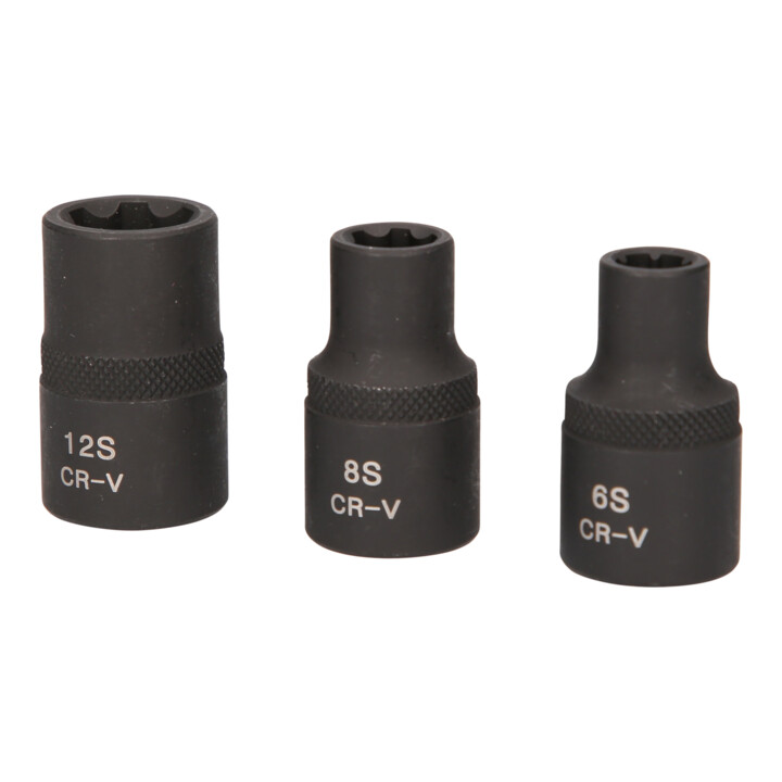 Jeu de douilles à chocs RIBE® 1/2", courtes, 3 pcs KS Tools