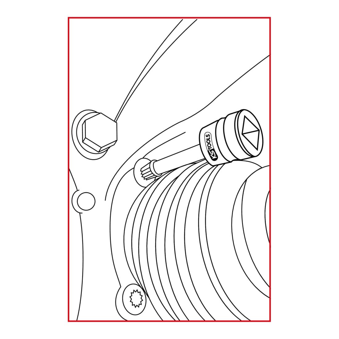 Jeu de douilles à chocs spéciales KS Tools 1/2" XZN, 2 pcs