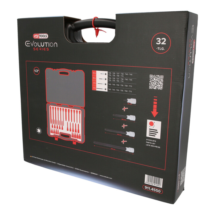 Jeu de douilles à embout 1/2" pour vis TX KS Tools 32 pcs