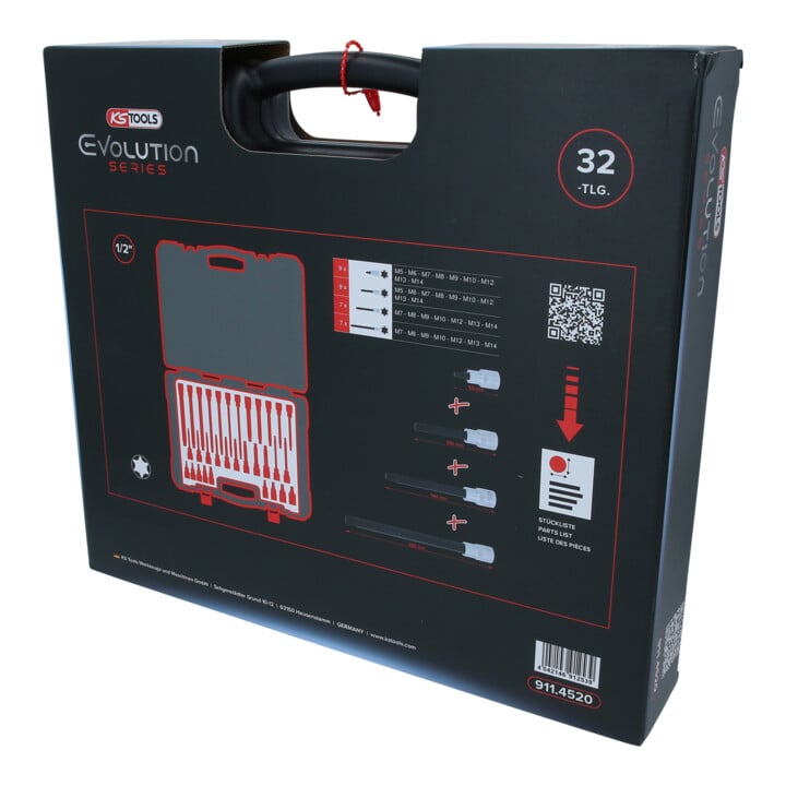 Jeu de douilles à embout 1/2" RIBE® KS Tools 32 pcs courtes, longues et extra-longues