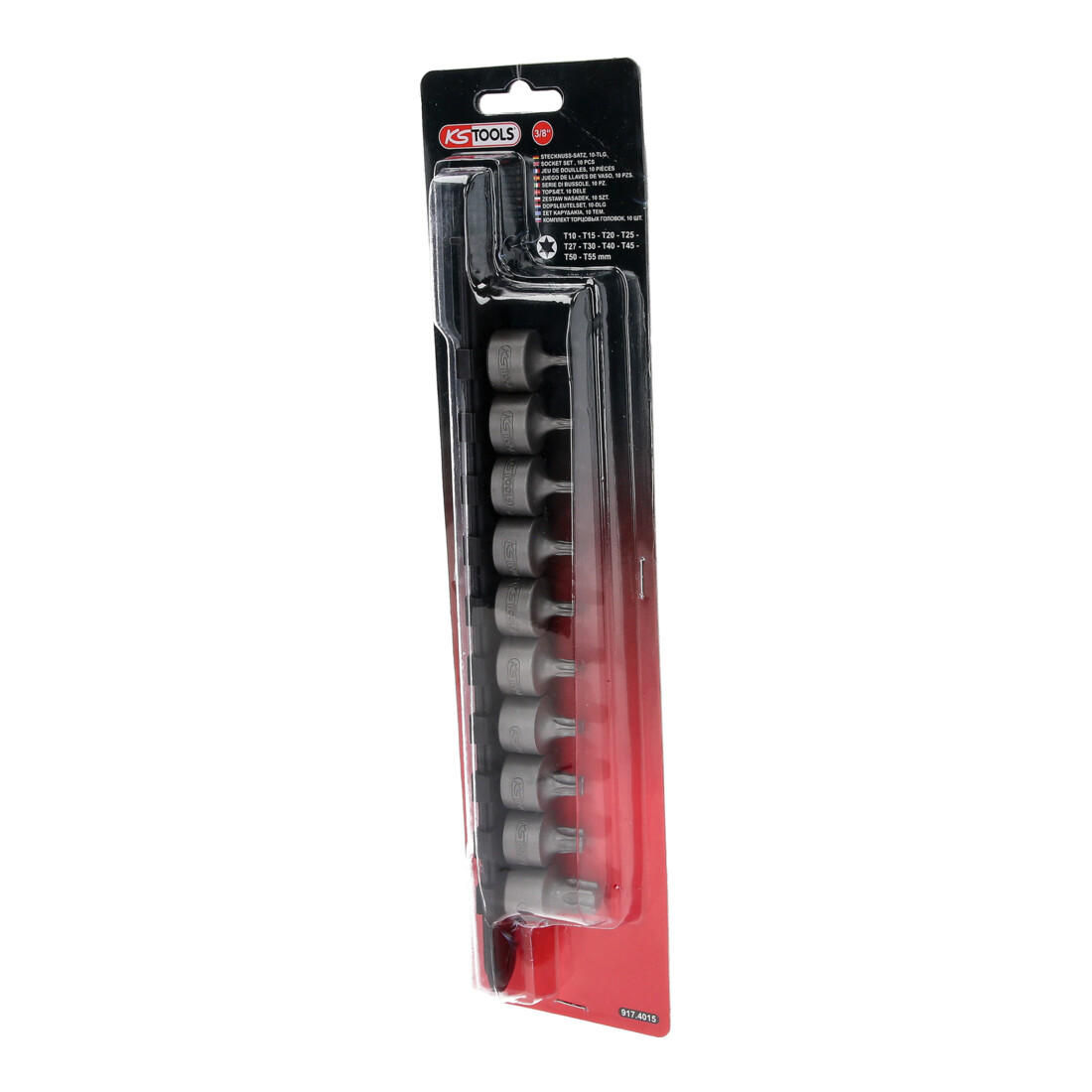 Jeu de douilles à embout 3/8" TX KS Tools courtes, 10 pcs, T10-T55