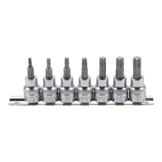 Jeu de douilles à embouts 10 mm (3/8") profil T (pour TX) T15 - T50 7 pièces BGS