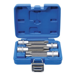 Jeu de douilles à embouts 12,5 mm (1/2") Profil T (pour TX) avec perçage 4 pièces BGS