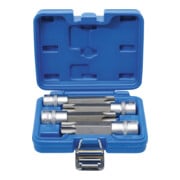 Jeu de douilles à embouts 12,5 mm (1/2") Profil T (pour TX) avec perçage 4 pièces BGS