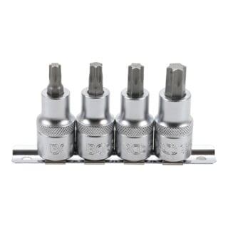 Jeu de douilles à embouts 12,5 mm (1/2") Profil T (pour TX Plus) T40 - T55 4 pièces BGS