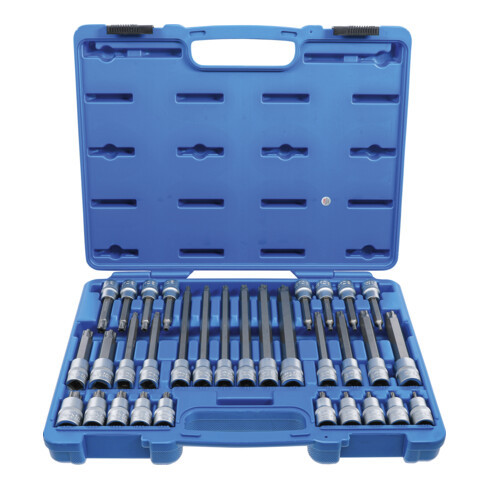 Jeu de douilles à embouts 12,5 mm (1/2") Profil TPS (pour Torx Plus) avec perçage TPS20 - TPS70 32 pièces BGS