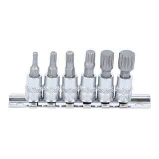 Jeu de douilles à embouts 6,3 mm (1/4") Denture multiple intérieure (pour XZN) M4 - M12 6 pièces BGS