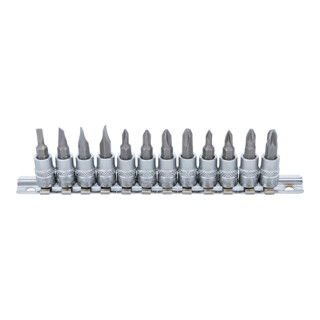 Jeu de douilles à embouts 6,3 mm (1/4") fente, cruciforme PH / PZ 12 pièces BGS