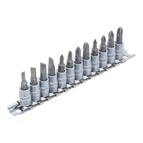 Jeu de douilles à embouts 6,3 mm (1/4") fente, cruciforme PH / PZ 12 pièces BGS