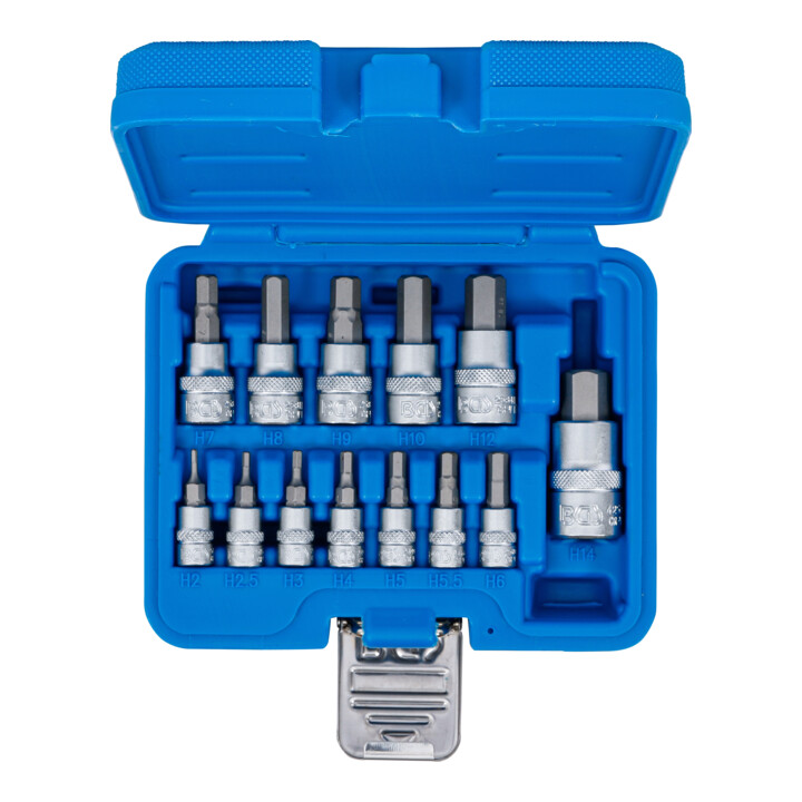 Jeu de douilles à embouts BGS, six pans intérieurs 2 - 14 mm, 13 pièces