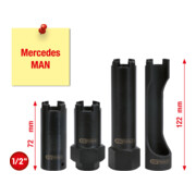 Jeu de douilles à ergots pour vis de pression Mercedes et MAN, 4 pcs KS Tools