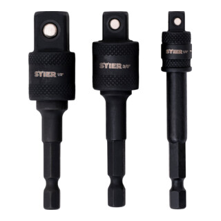 Jeu de douilles adaptatrices  STIER 1/4" + 3/8" + 1/2"