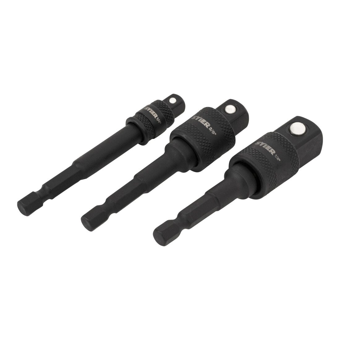 Jeu de douilles adaptatrices  STIER 1/4" + 3/8" + 1/2"