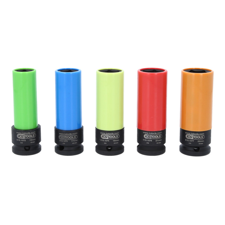 Jeu de douilles de force KS Tools 1/2 pouce en aluminium robuste, 5 pces