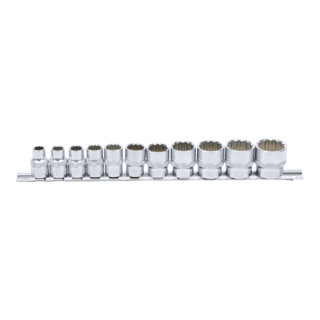 Jeu de Douilles, douze pans 10 mm (3/8") en pouce 11 pièces BGS